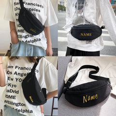 Custom Name Waist Pack Shoulder Bag Messenger Bag Outdoor Sports Chest Bag