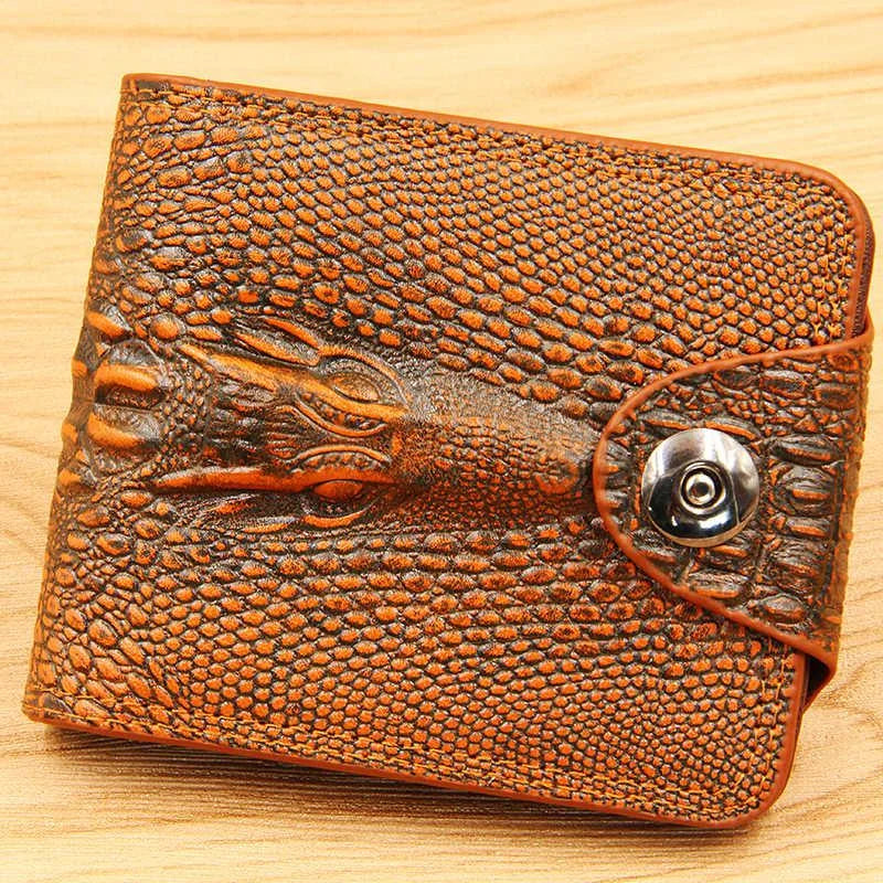 Men Wallet Leather Short Purse Billetera Hombre Vintage Style