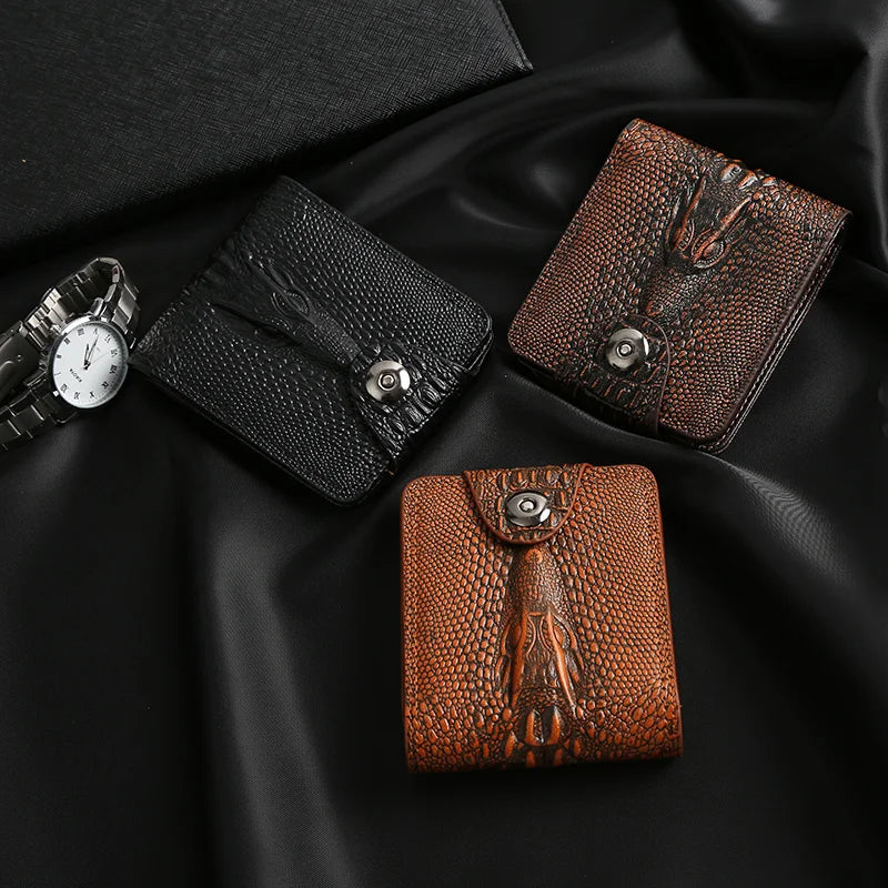 Men Wallet Leather Short Purse Billetera Hombre Vintage Style