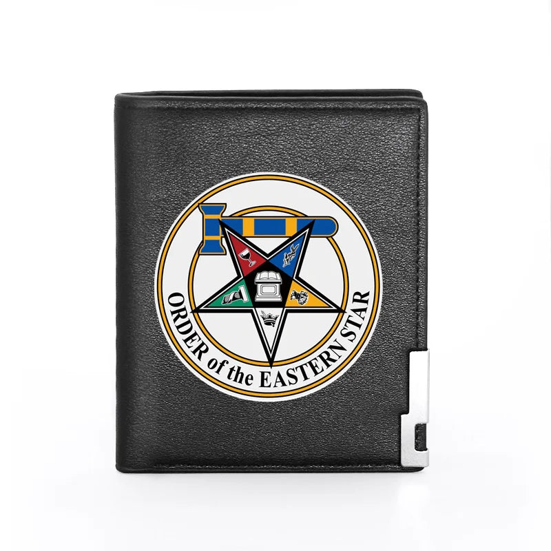 Order Of The Eastern Star Leather Wallet Slim Credit Card Holders Money Bag