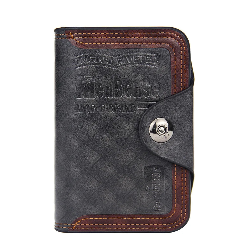 Men Wallet Genuine Leather Clutch Bag Magnetic Snap