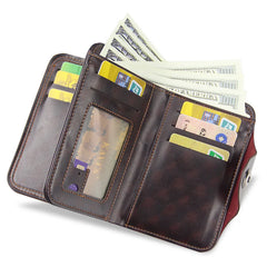 Men Wallet Genuine Leather Clutch Bag Magnetic Snap