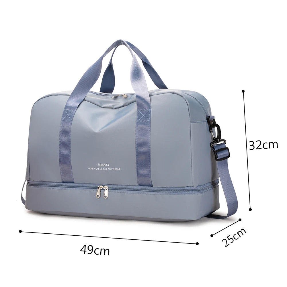 Men Women Crossbody Sport Bag Wet Dry Separation Duffel Bag Waterproof