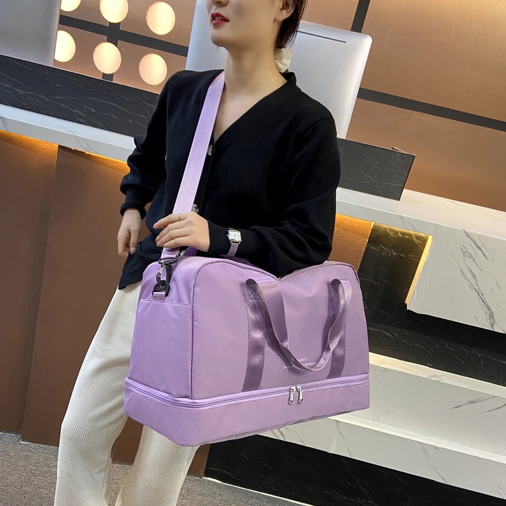 Men Women Crossbody Sport Bag Wet Dry Separation Duffel Bag Waterproof