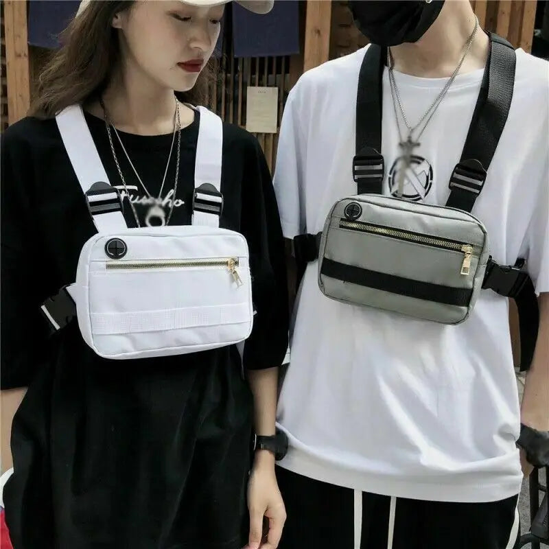 Men Women Chest Bag Hip Hop Streetwear Waist Bag Tactical Chest Bags