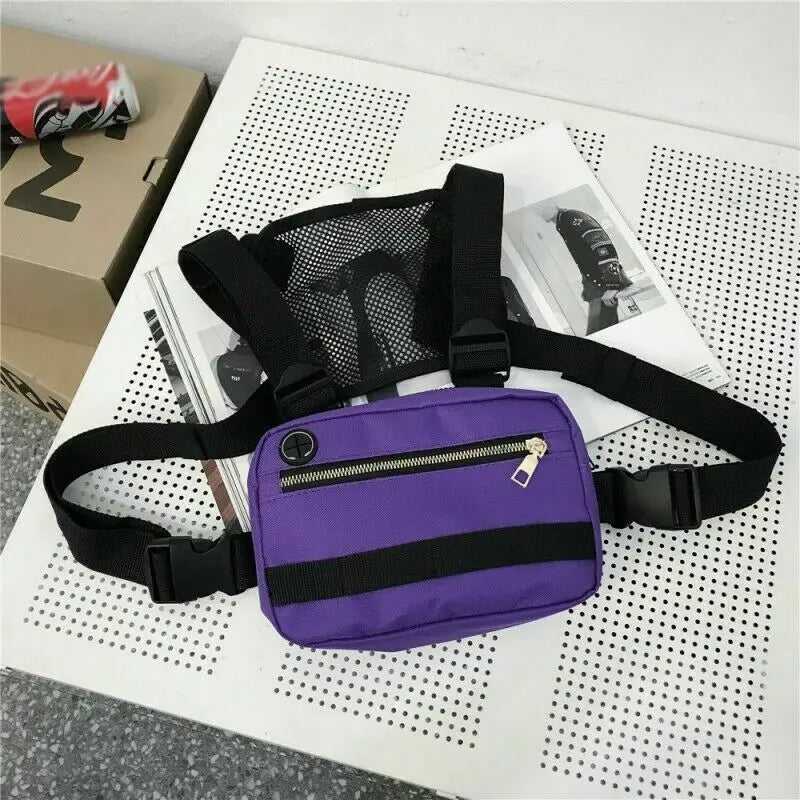 Men Women Chest Bag Hip Hop Streetwear Waist Bag Tactical Chest Bags
