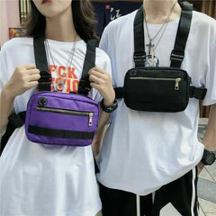 Men Women Chest Bag Hip Hop Streetwear Waist Bag Tactical Chest Bags