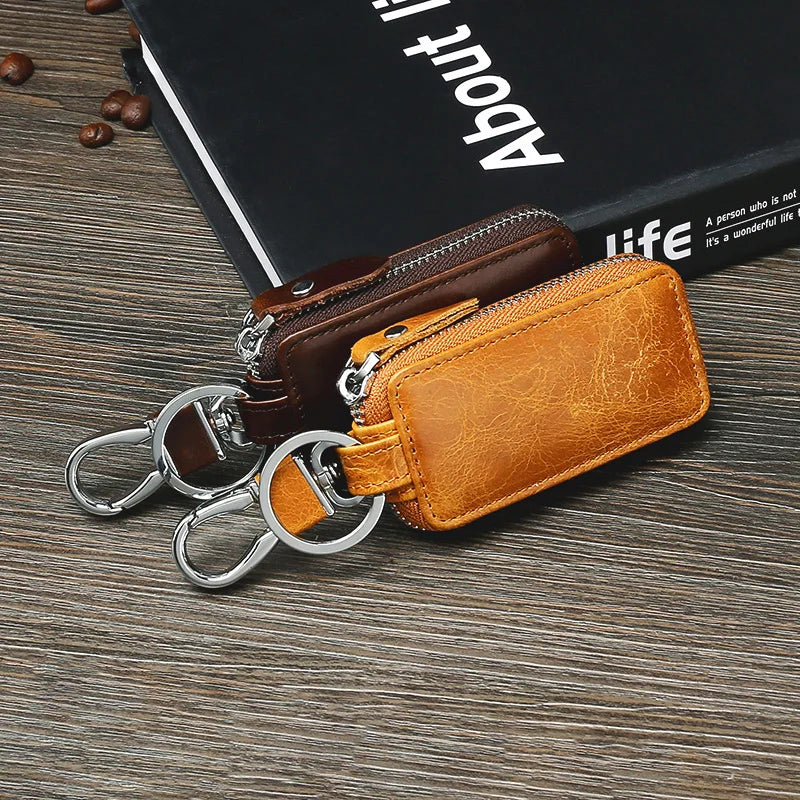 Men Women Leather Car Key Holders Retro Keychain