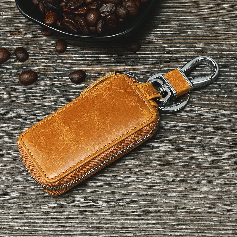 Men Women Leather Car Key Holders Retro Keychain