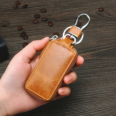 Men Women Leather Car Key Holders Retro Keychain