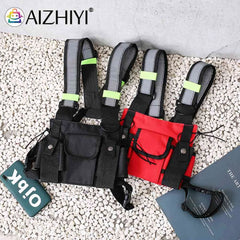 Men Women Multi-function Phone Backpack Hip Hop Outdoor Travel Chest Knapsack