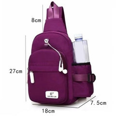 Nylon Crossbody Sling Bag USB Charging