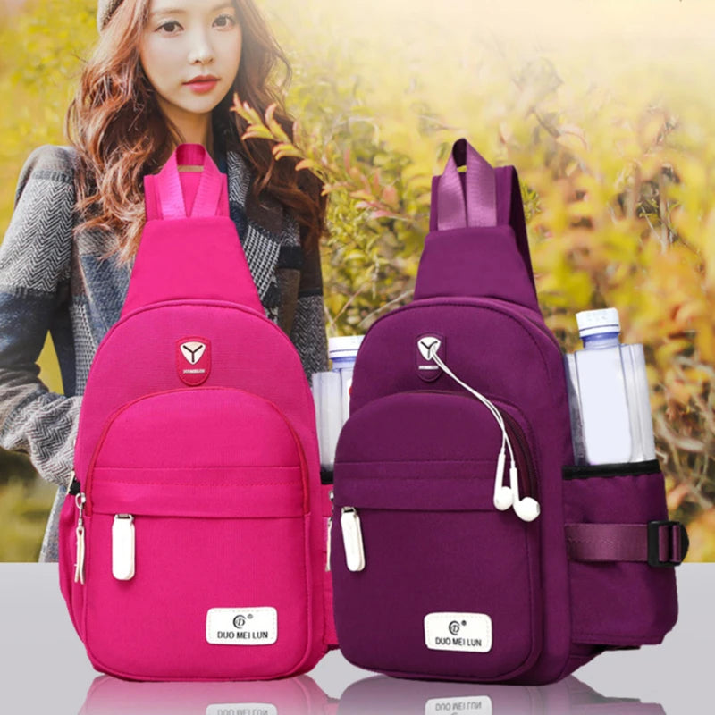 Nylon Crossbody Sling Bag USB Charging