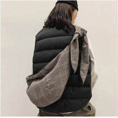 Plaid Dumpling Bag Canvas Shoulder Bag Retro Style Casual Tote Bag