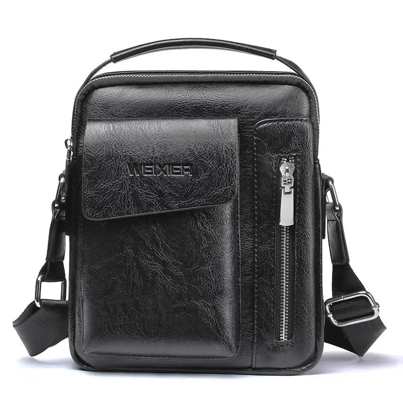 Vintage Leather Crossbody Messenger Bag for Men