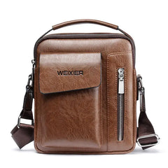Vintage Leather Crossbody Messenger Bag for Men