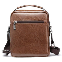 Vintage Leather Crossbody Messenger Bag for Men