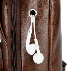 Vintage Men Chest Bag with USB Charging Waterproof Crossbody Bag