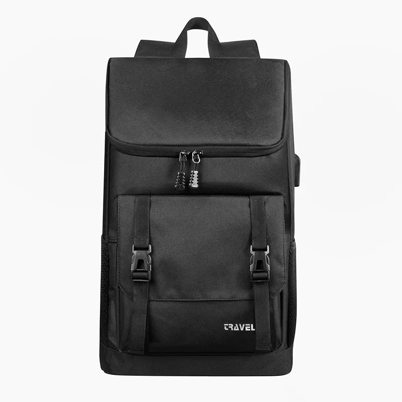 Men's Waterproof Travel Backpack Laptop 15.6 Inch USB Charging Gray Rucksack