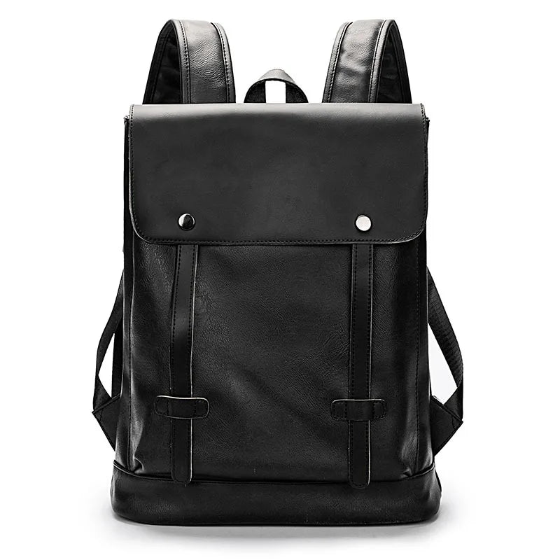 Men's Vintage PU Leather Backpack Anti Theft Waterproof Laptop Bag