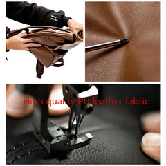 Men's Vintage PU Leather Backpack Anti Theft Waterproof Laptop Bag