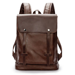 Men's Vintage PU Leather Backpack Anti Theft Waterproof Laptop Bag