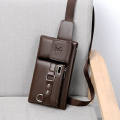 Men's Belt Bag Zipper Closure Earphone Hole Quick Release Buckle