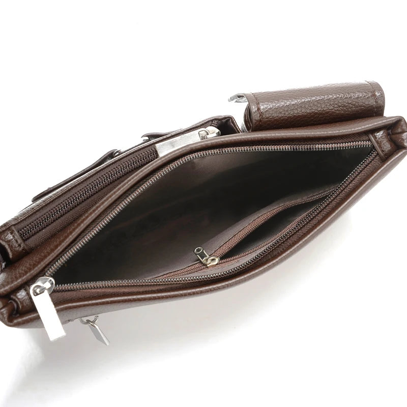 Men's Belt Bag Zipper Closure Earphone Hole Quick Release Buckle