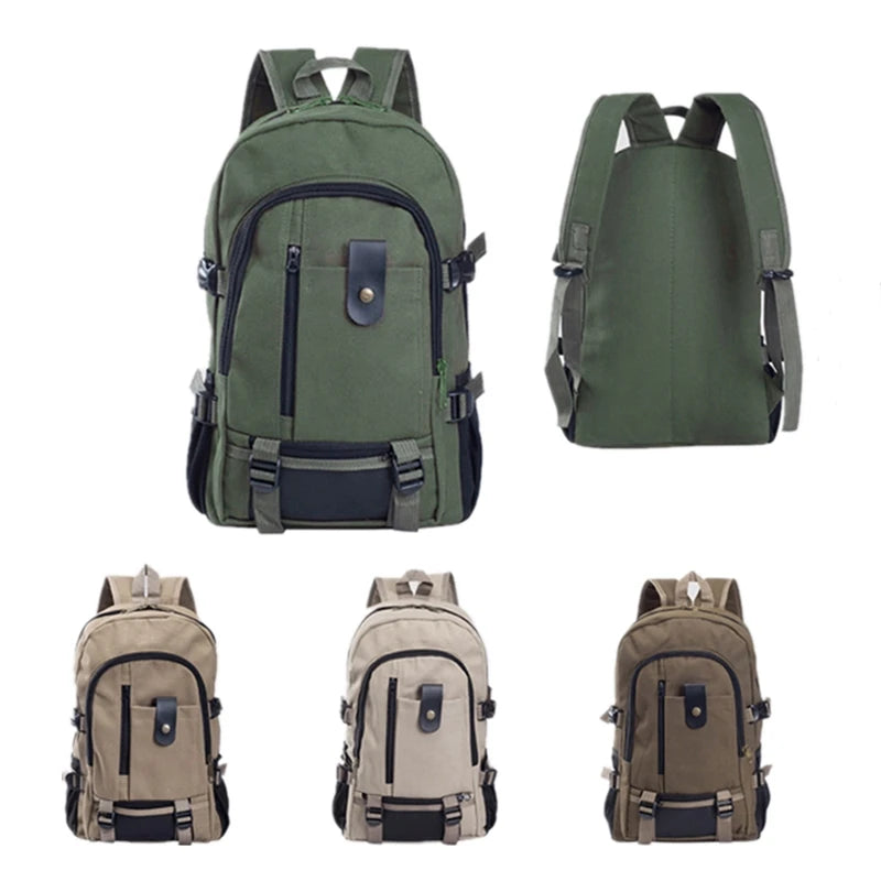 Men's Large Canvas Backpack Schoolbag Casual Travel Sport Bag
