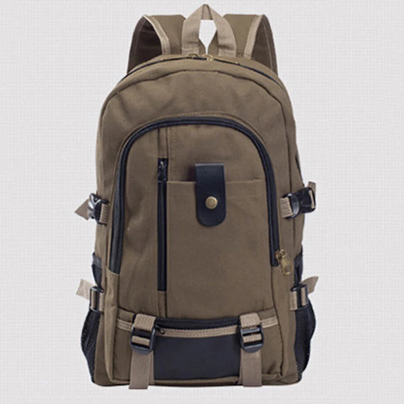 Men's Large Canvas Backpack Schoolbag Casual Travel Sport Bag
