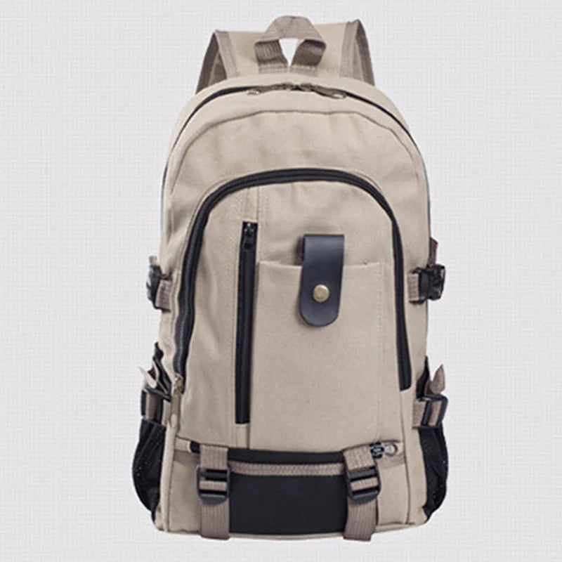 Men's Canvas Backpack Schoolbag Travel Sport Bag