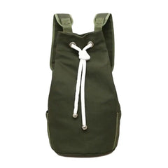 Men's Canvas Backpack Large Capacity Drawstring Bagpack Bucket Unisex