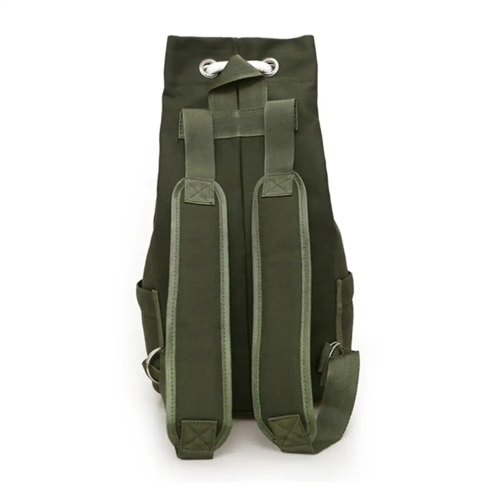 Men's Canvas Backpack Large Capacity Drawstring Bagpack Bucket Unisex