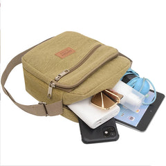 Men's Canvas Shoulder Bag Business Crossbody Bag Male Travel Messenger Bag