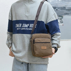Men's Canvas Shoulder Bag Business Crossbody Bag Male Travel Messenger Bag