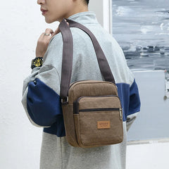Men's Canvas Shoulder Bag Business Crossbody Bag Male Travel Messenger Bag