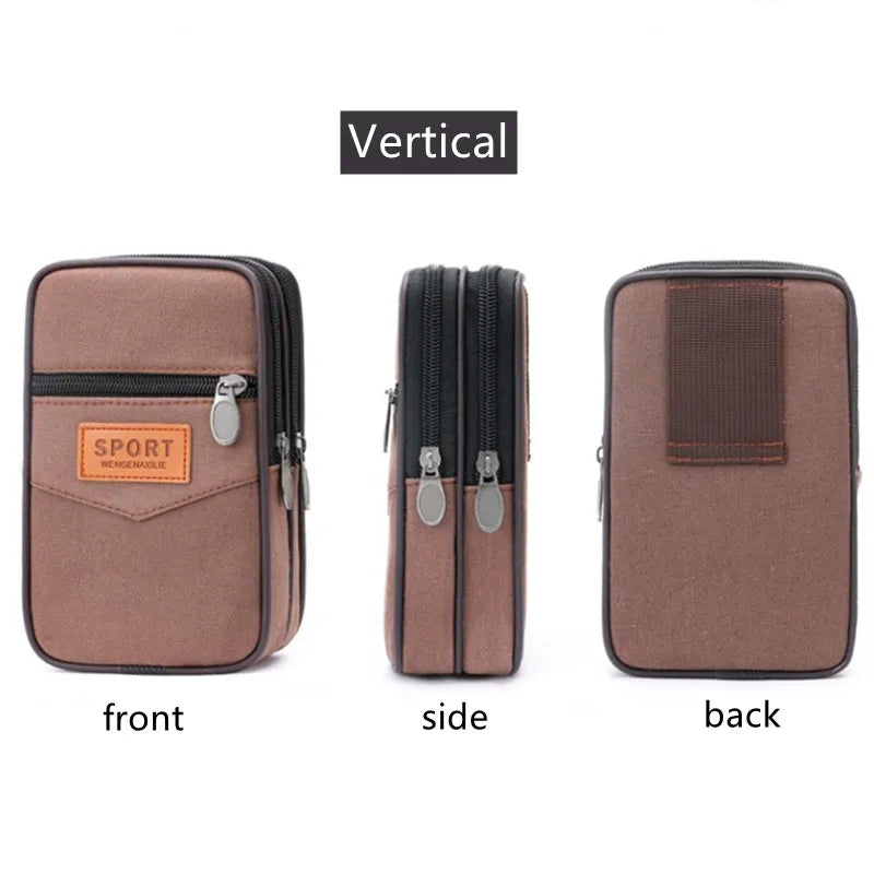 Men's Canvas Waist Bag Bum Belt Pack Casual Wearable Fanny Men