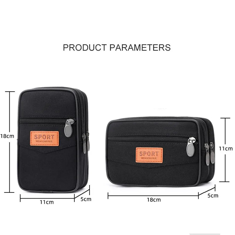 Men's Canvas Waist Bag Bum Belt Pack Casual Wearable Fanny Men