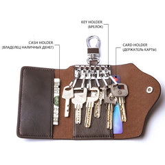 Men's Leather Key Holder Wallet Organizer Keychain