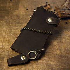 Men's Crazy Horse Leather Wallet Vintage Style Long Purse