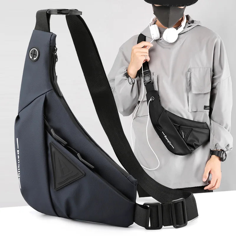 Men's Waterproof Shoulder Bag Crossbody Backpack for Outdoor Hiking