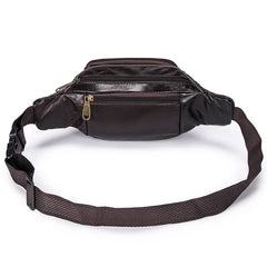 Men's Waterproof Leather Crossbody Bag Travel Waist Pack
