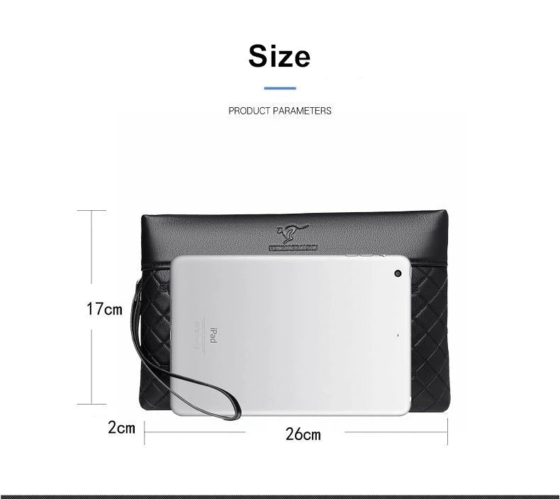 Men's Soft Leather Envelope Clutch Handbag