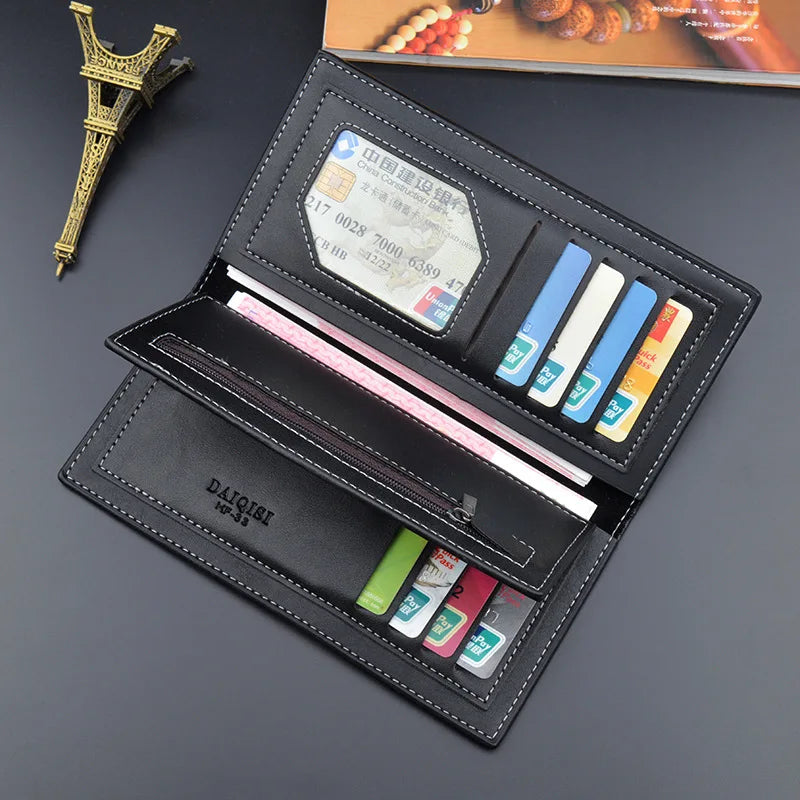 Men's Long Wallet Thin Youth Soft Wallet Multi-Card Space Large-Capacity