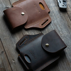 Men's Leather Running Belt with Portable Phone Storage Pockets