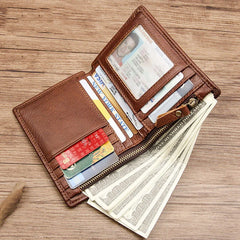 Men's RFID Anti-Theft Leather Wallet Large Capacity Vintage Purse