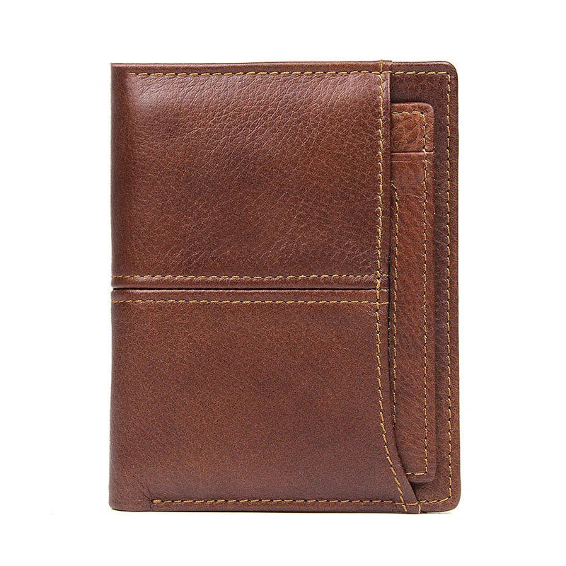 Men's RFID Anti-Theft Leather Wallet Large Capacity Vintage Purse