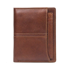 Men's RFID Anti-Theft Leather Wallet Large Capacity Vintage Purse