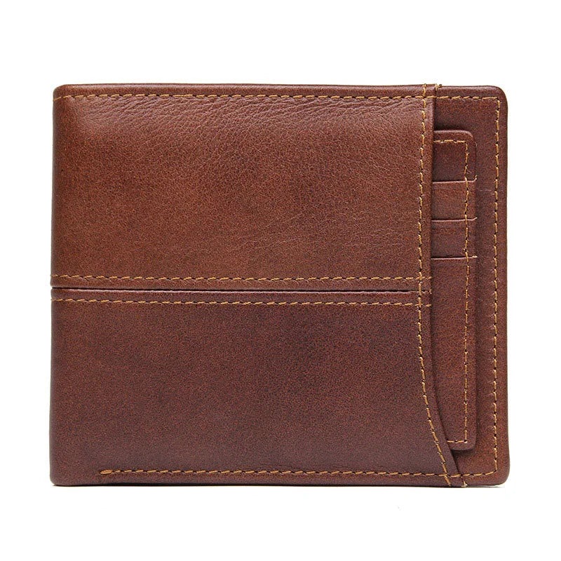 Men's RFID Anti-Theft Leather Wallet Large Capacity Vintage Purse