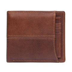 Men's RFID Anti-Theft Leather Wallet Large Capacity Vintage Purse